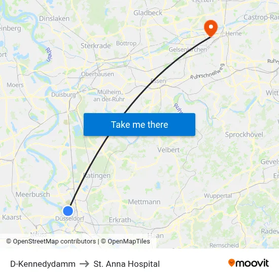 D-Kennedydamm to St. Anna Hospital map