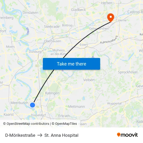 D-Mörikestraße to St. Anna Hospital map