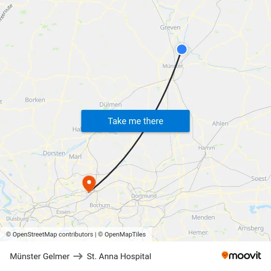 Münster Gelmer to St. Anna Hospital map