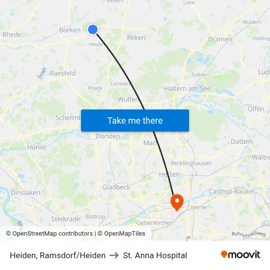 Heiden, Ramsdorf/Heiden to St. Anna Hospital map