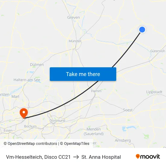 Vm-Hesselteich, Disco CC21 to St. Anna Hospital map