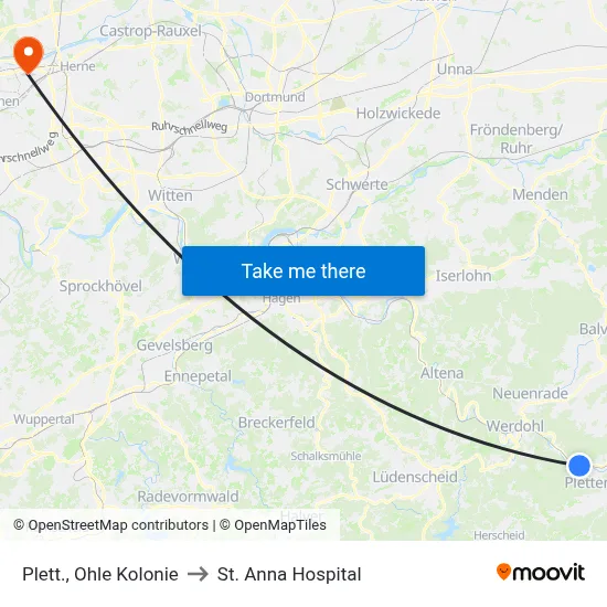 Plett., Ohle Kolonie to St. Anna Hospital map