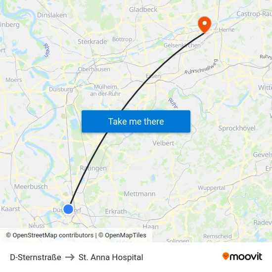 D-Sternstraße to St. Anna Hospital map
