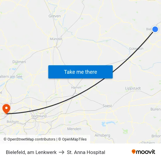 Bielefeld, am Lenkwerk to St. Anna Hospital map
