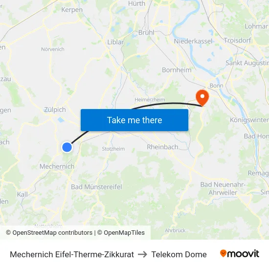 Mechernich Eifel-Therme-Zikkurat to Telekom Dome map