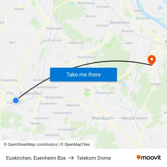 Euskirchen, Euenheim Bze to Telekom Dome map