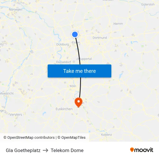 Gla Goetheplatz to Telekom Dome map