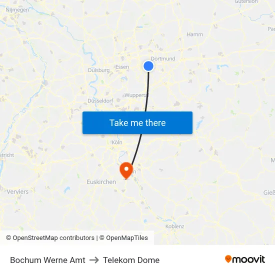 Bochum Werne Amt to Telekom Dome map