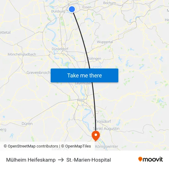 Mülheim Heifeskamp to St.-Marien-Hospital map