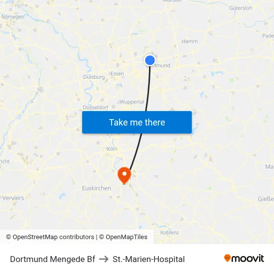 Dortmund Mengede Bf to St.-Marien-Hospital map