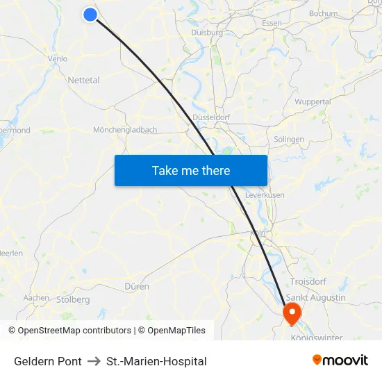 Geldern Pont to St.-Marien-Hospital map