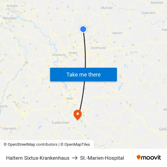 Haltern Sixtus-Krankenhaus to St.-Marien-Hospital map