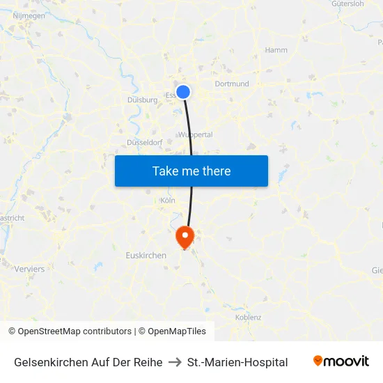 Gelsenkirchen Auf Der Reihe to St.-Marien-Hospital map