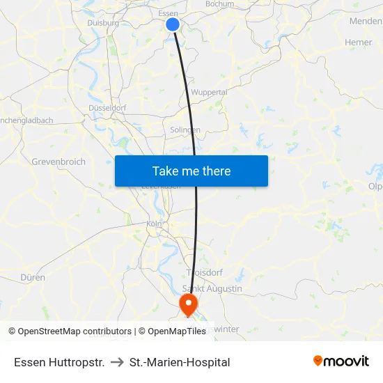 Essen Huttropstr. to St.-Marien-Hospital map