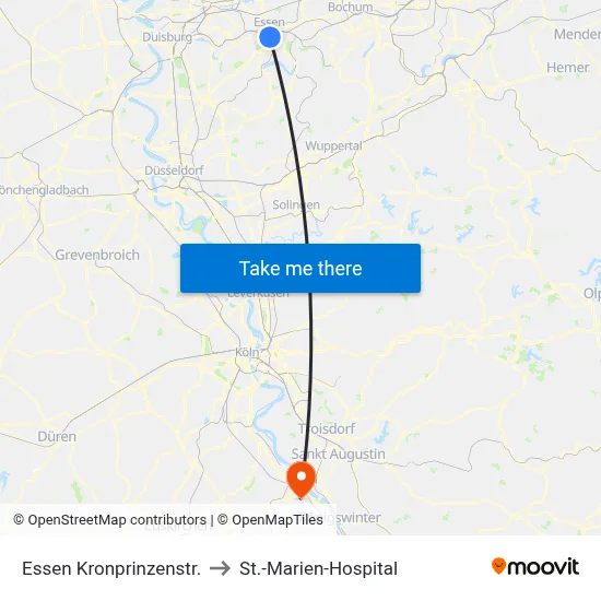 Essen Kronprinzenstr. to St.-Marien-Hospital map