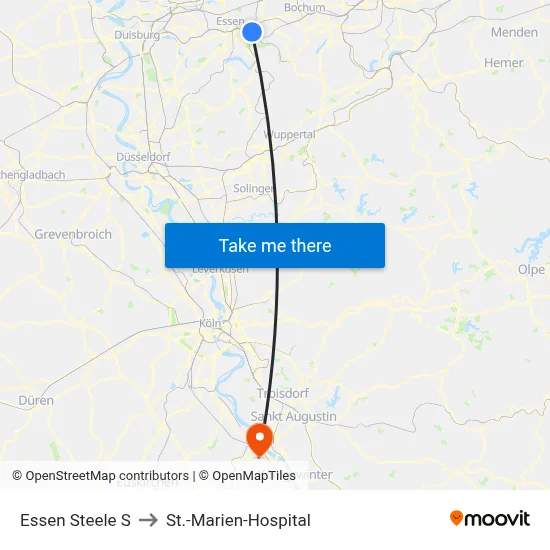 Essen Steele S to St.-Marien-Hospital map