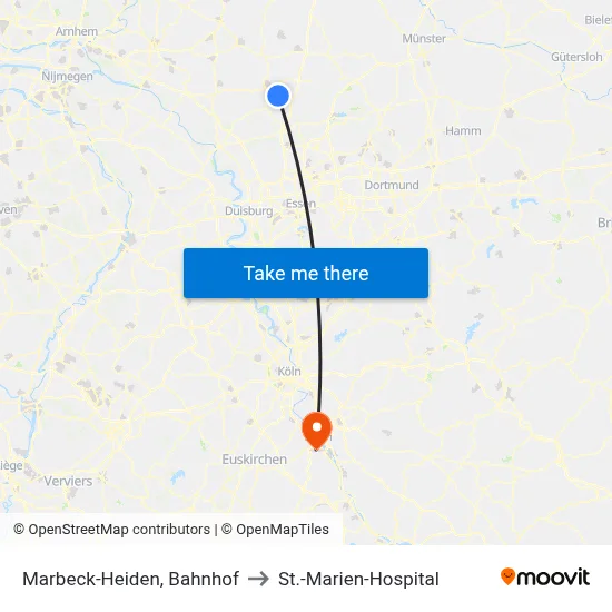 Marbeck-Heiden, Bahnhof to St.-Marien-Hospital map