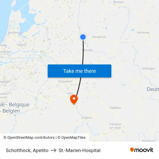 Schotthock, Apetito to St.-Marien-Hospital map