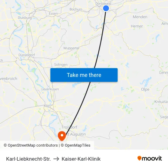 Karl-Liebknecht-Str. to Kaiser-Karl-Klinik map