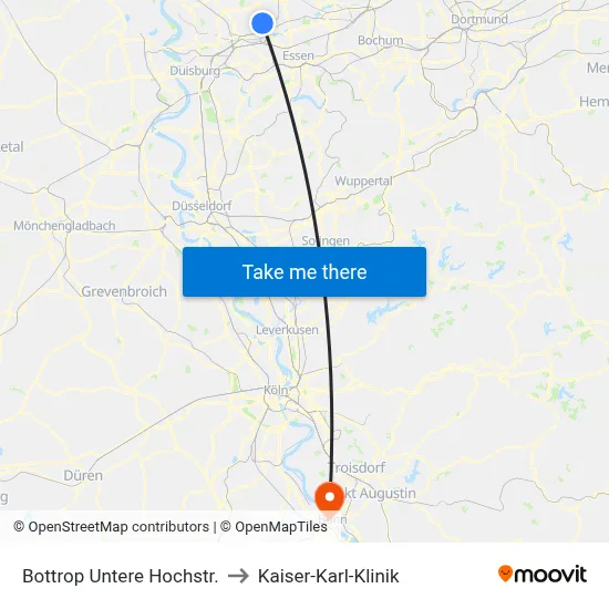 Bottrop Untere Hochstr. to Kaiser-Karl-Klinik map