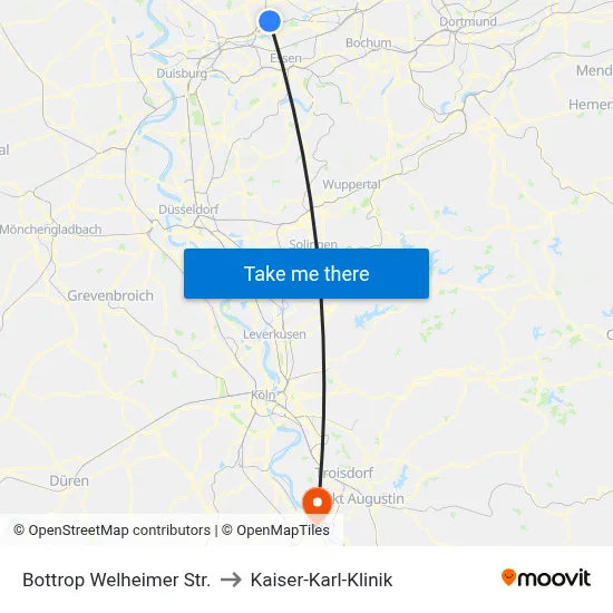 Bottrop Welheimer Str. to Kaiser-Karl-Klinik map