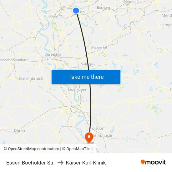 Essen Bocholder Str. to Kaiser-Karl-Klinik map