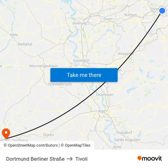 Dortmund Berliner Straße to Tivoli map