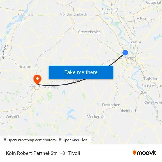 Köln Robert-Perthel-Str. to Tivoli map