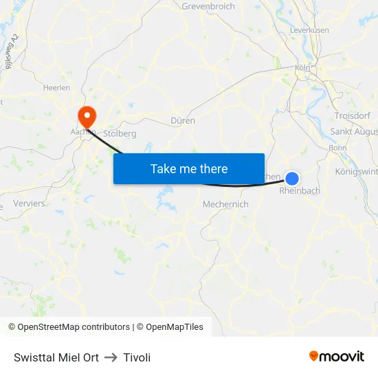 Swisttal Miel Ort to Tivoli map