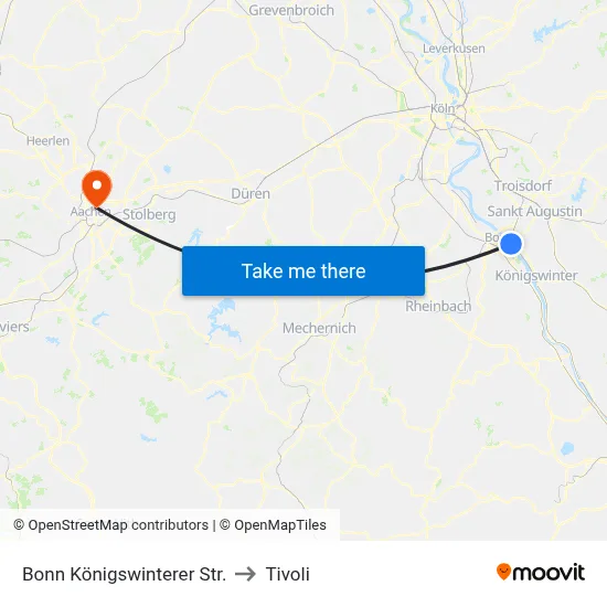 Bonn Königswinterer Str. to Tivoli map