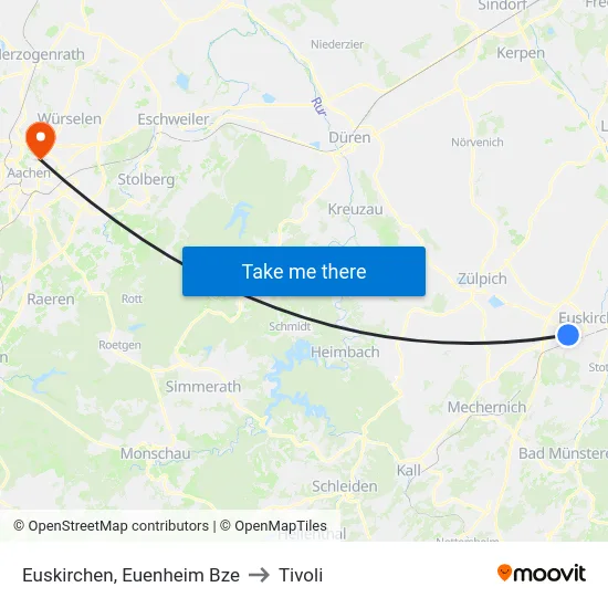 Euskirchen, Euenheim Bze to Tivoli map