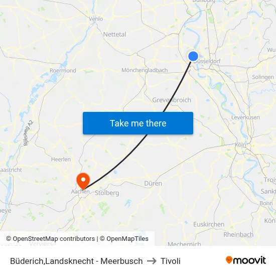 Büderich,Landsknecht - Meerbusch to Tivoli map
