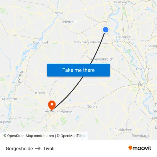 Görgesheide to Tivoli map