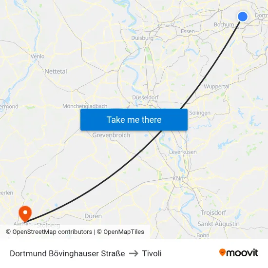 Dortmund Bövinghauser Straße to Tivoli map