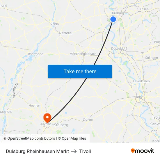 Duisburg Rheinhausen Markt to Tivoli map