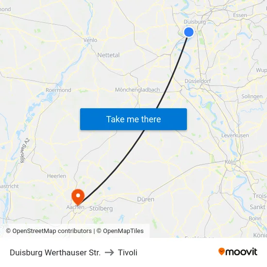 Duisburg Werthauser Str. to Tivoli map