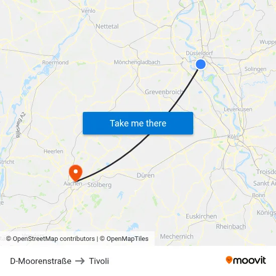 D-Moorenstraße to Tivoli map