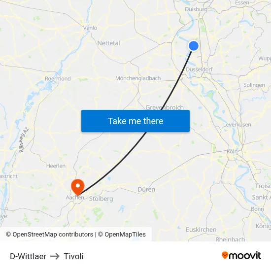 D-Wittlaer to Tivoli map