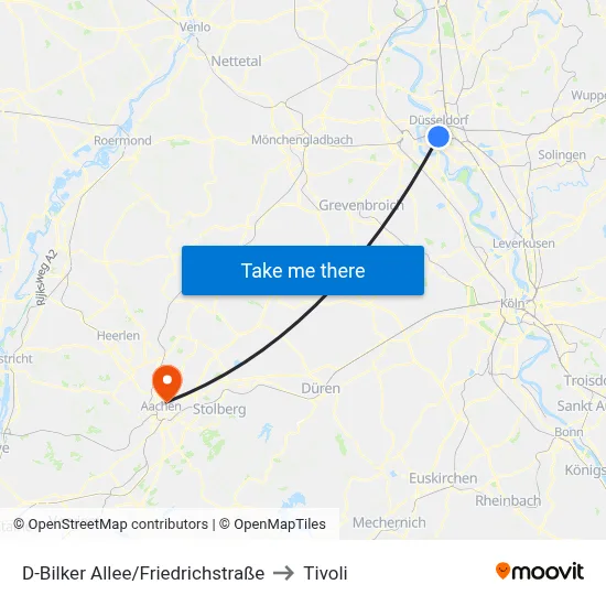 D-Bilker Allee/Friedrichstraße to Tivoli map