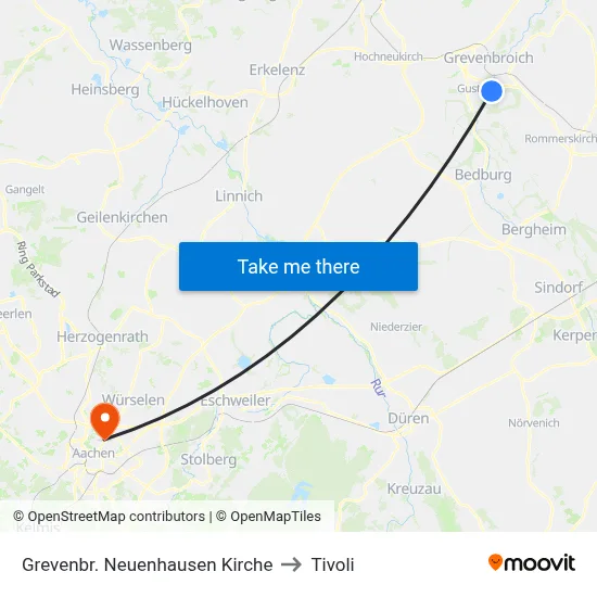 Grevenbr. Neuenhausen Kirche to Tivoli map