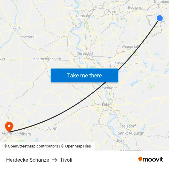 Herdecke Schanze to Tivoli map