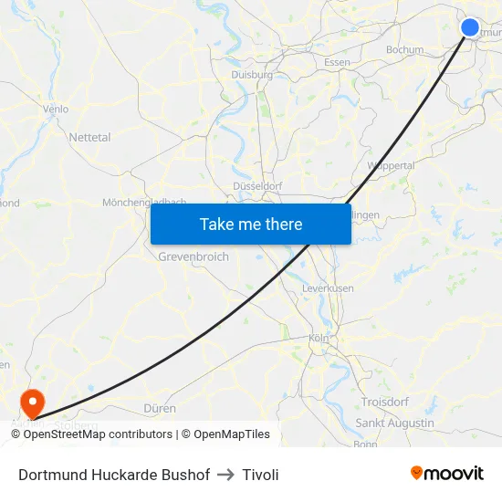 Dortmund Huckarde Bushof to Tivoli map
