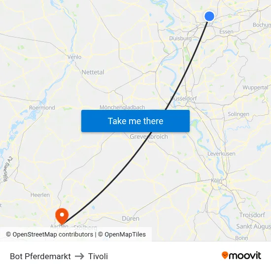 Bot Pferdemarkt to Tivoli map