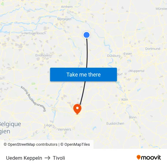 Uedem Keppeln to Tivoli map