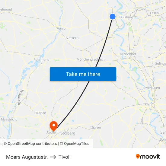 Moers Augustastr. to Tivoli map