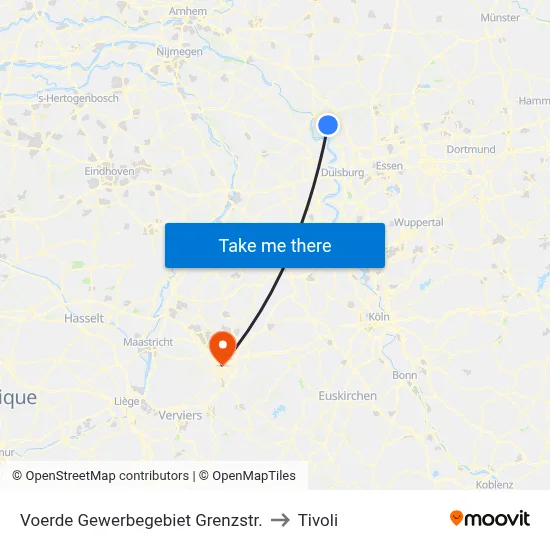 Voerde Gewerbegebiet Grenzstr. to Tivoli map