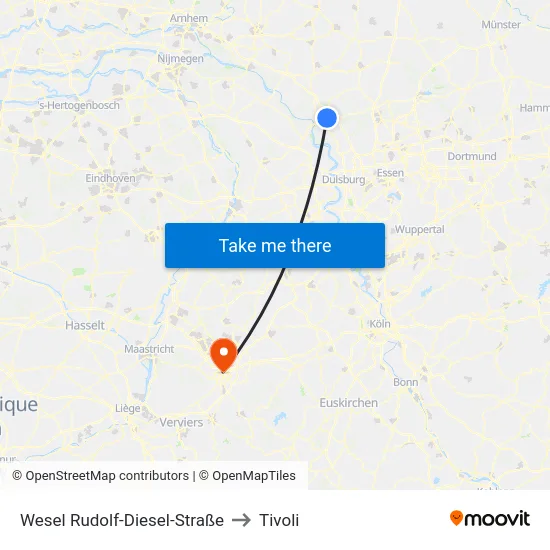 Wesel Rudolf-Diesel-Straße to Tivoli map