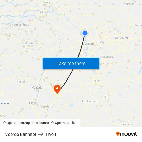 Voerde Bahnhof to Tivoli map