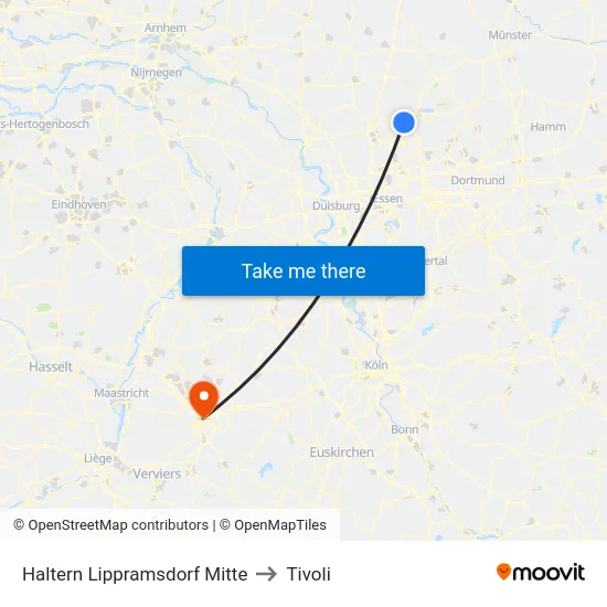 Haltern Lippramsdorf Mitte to Tivoli map