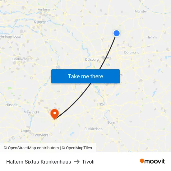 Haltern Sixtus-Krankenhaus to Tivoli map